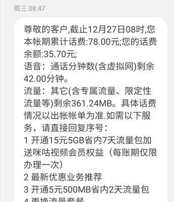 话费流量查询小技巧大揭秘（轻松掌握查询话费流量余额的方法，让你省心省钱）