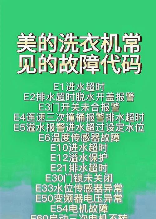 全羚洗衣机故障代码E0的原因和解决方法（探究全羚洗衣机故障代码E0的隐藏故事）